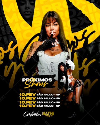 Próximos shows dj nathi feed psd