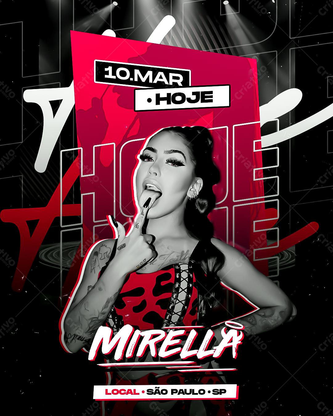 Flyer para Show da Mirella em São Paulo PSD Editável