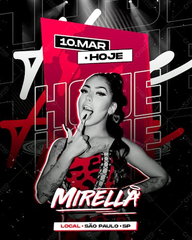 Flyer evento hoje mc mirella feed