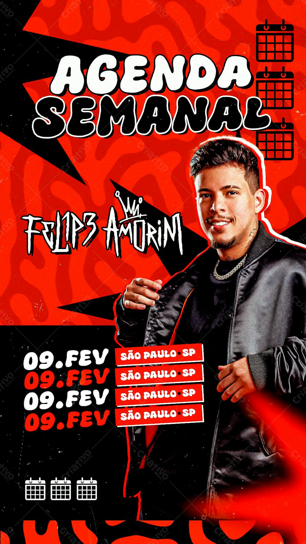 Flyer Agenda Semanal - Felipe Amorim