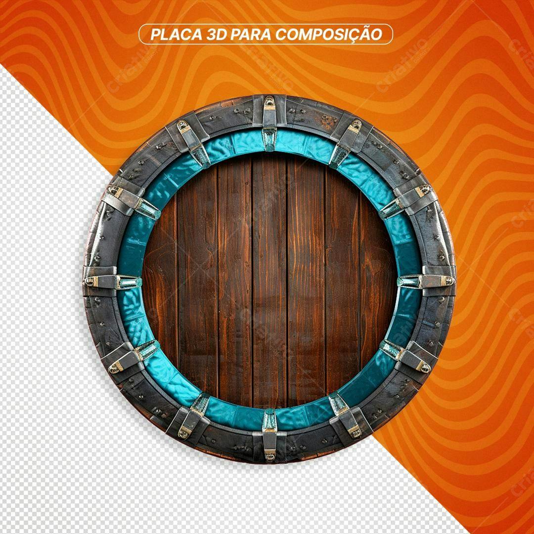 Moldura circular PNG com fundo transparente