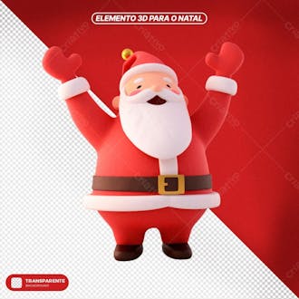 Elemento 3d para no natal papai noel em png