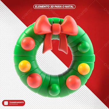 Elemento 3d para o natal guirlanda em png