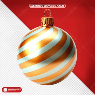 Elemento 3d para o natal bola natalina em png