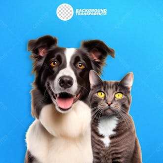 Cachorro e gato png fundo transparente em alta qualidade