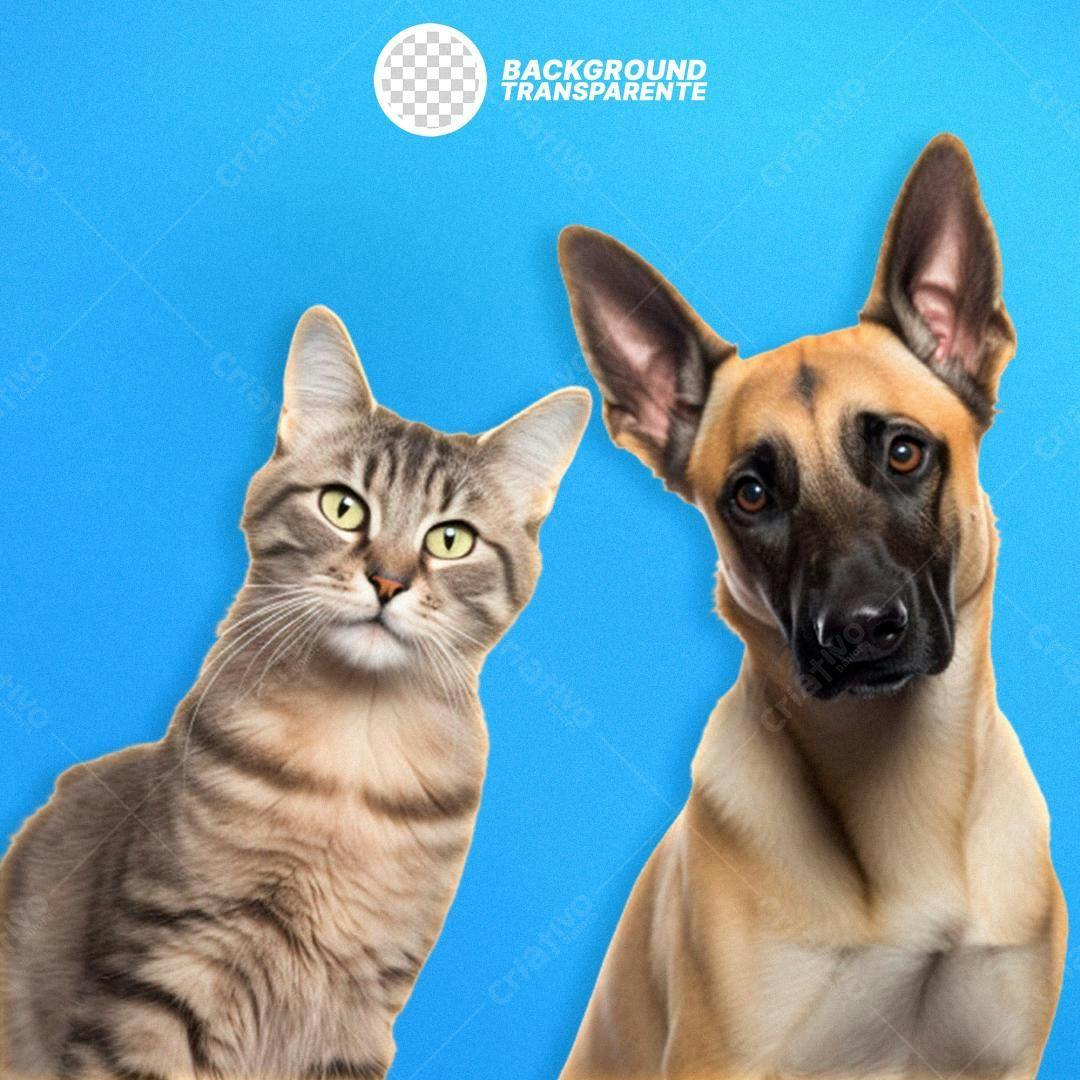 Imagem Gato e Cachorro PNG com fundo transparente