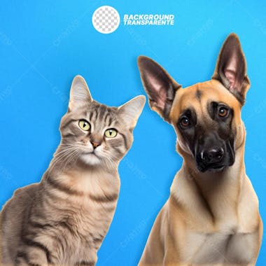 Cachorro e gato png fundo transparente em alta qualidade