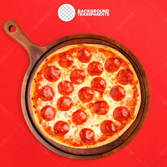 Pizza de pepperoni com fundo transparente png