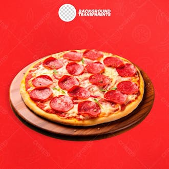 Pizza de pepperoni com fundo transparente