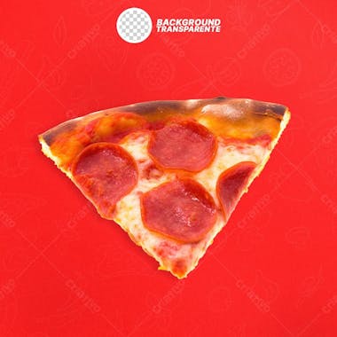 Fatia de pizza de pepperoni com fundo transparente