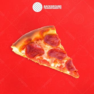 Fatia de pizza de pepperoni com fundo transparente