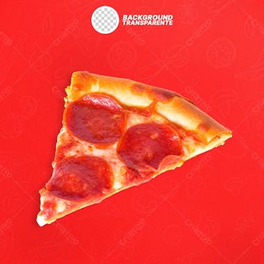 Fatia de pizza de pepperoni com fundo transparente