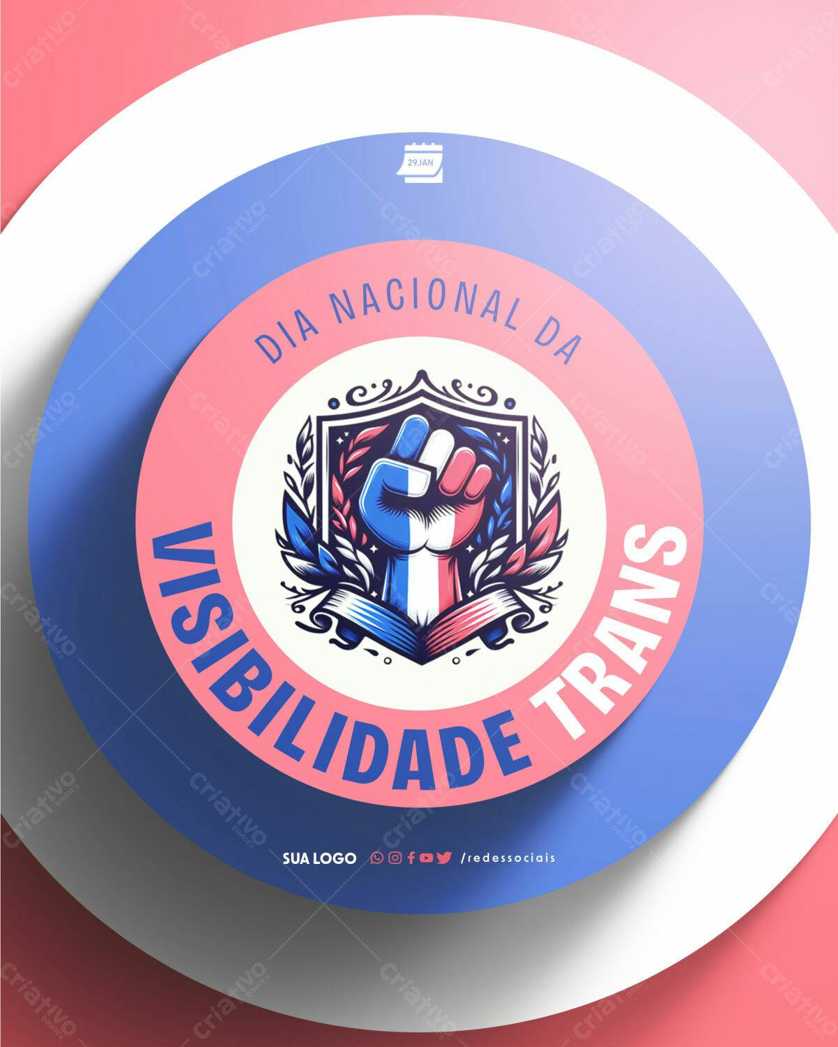 Flyer Dia Nacional da Visibilidade Trans PSD Editável
