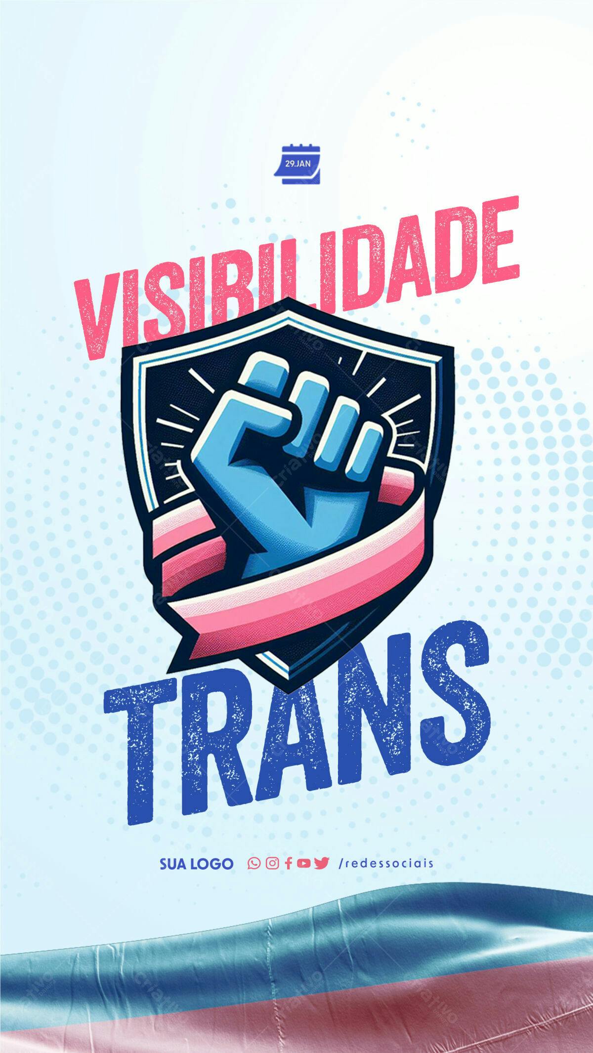 Flyer Dia da Visibilidade Trans PSD Editável