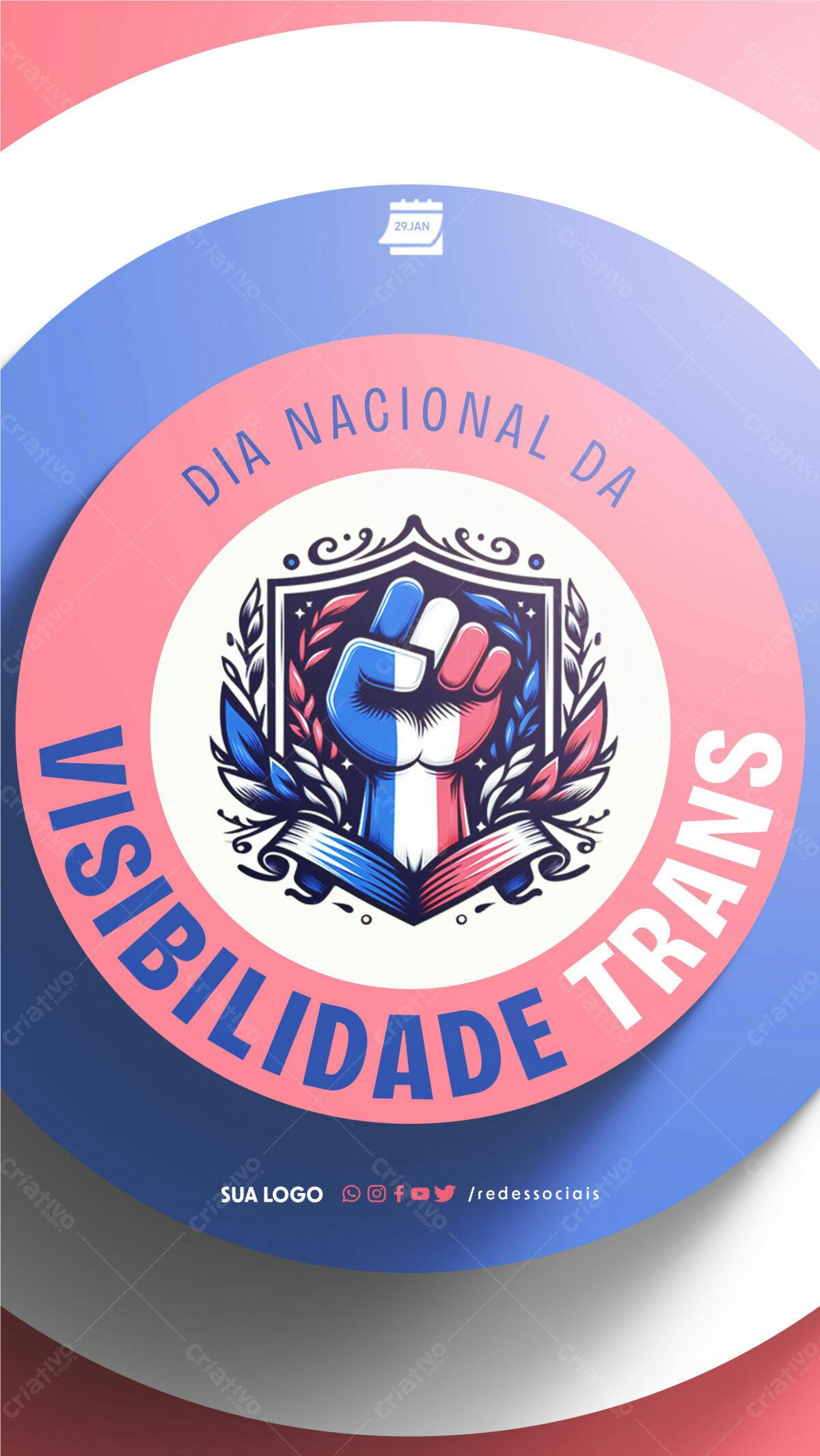 Flyer Dia Nacional da Visibilidade Trans PSD Editável