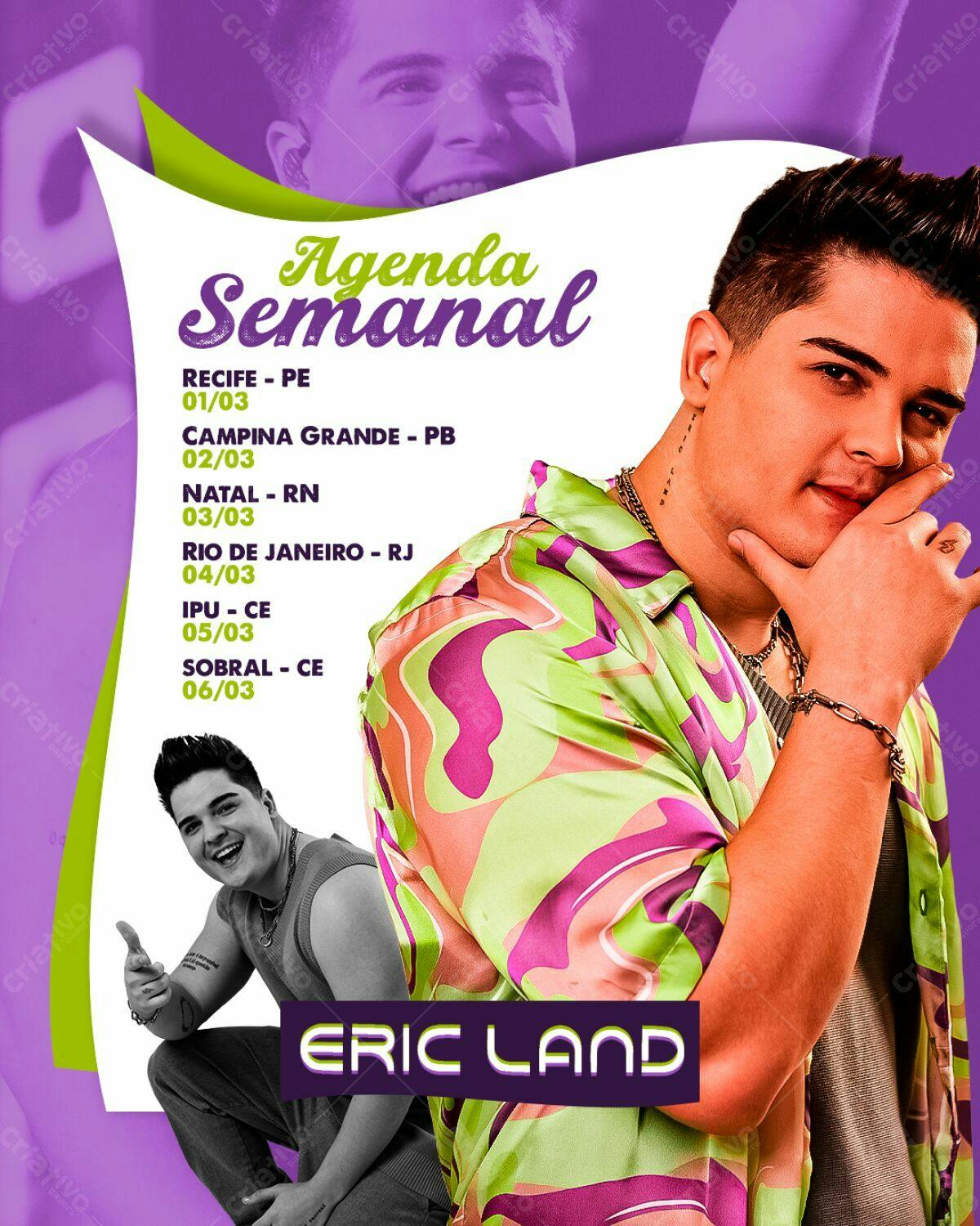 Flyer Agenda Semanal Eric Land PSD Editável