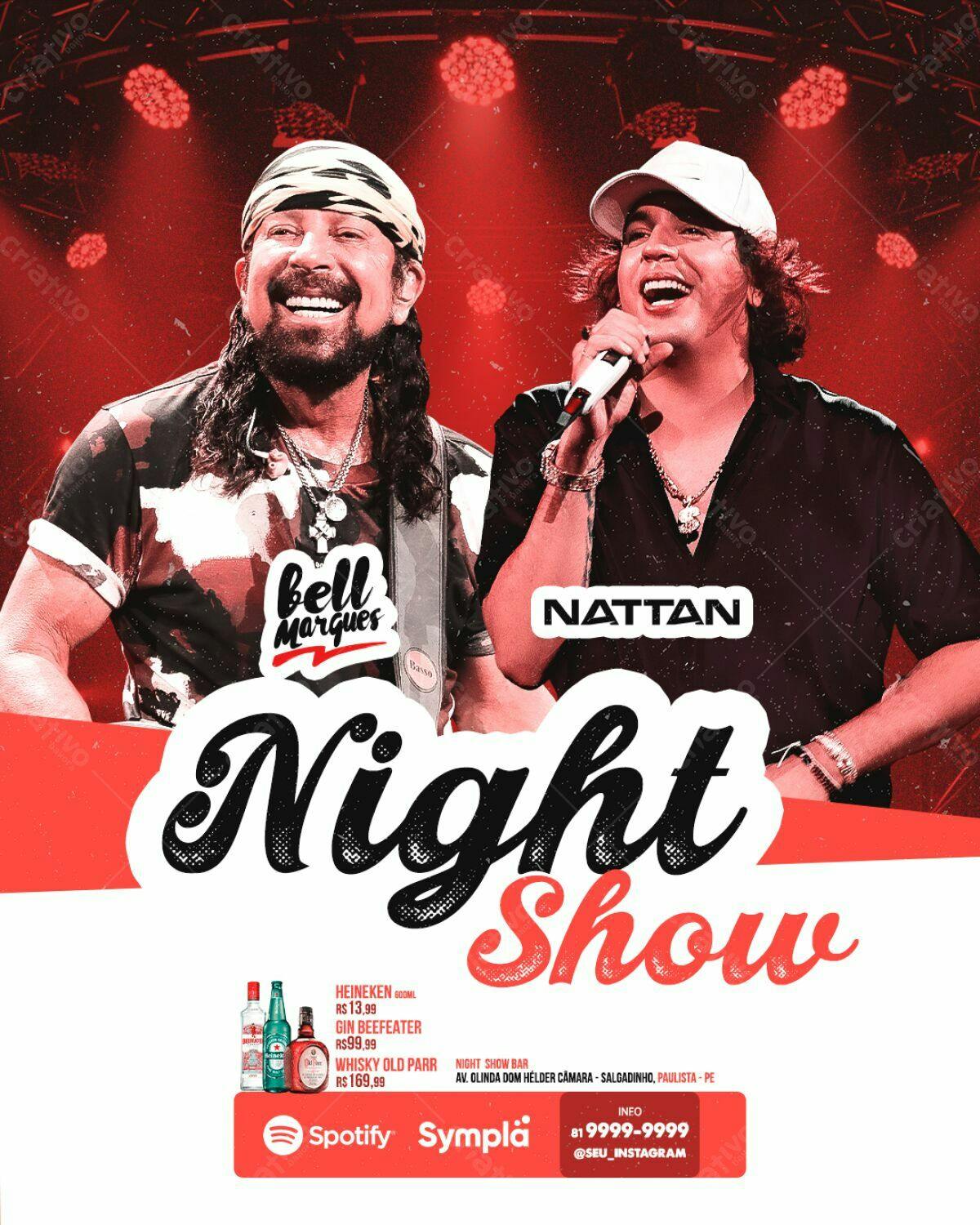 Flyer Show Bell Marques e Nattan PSD Editável