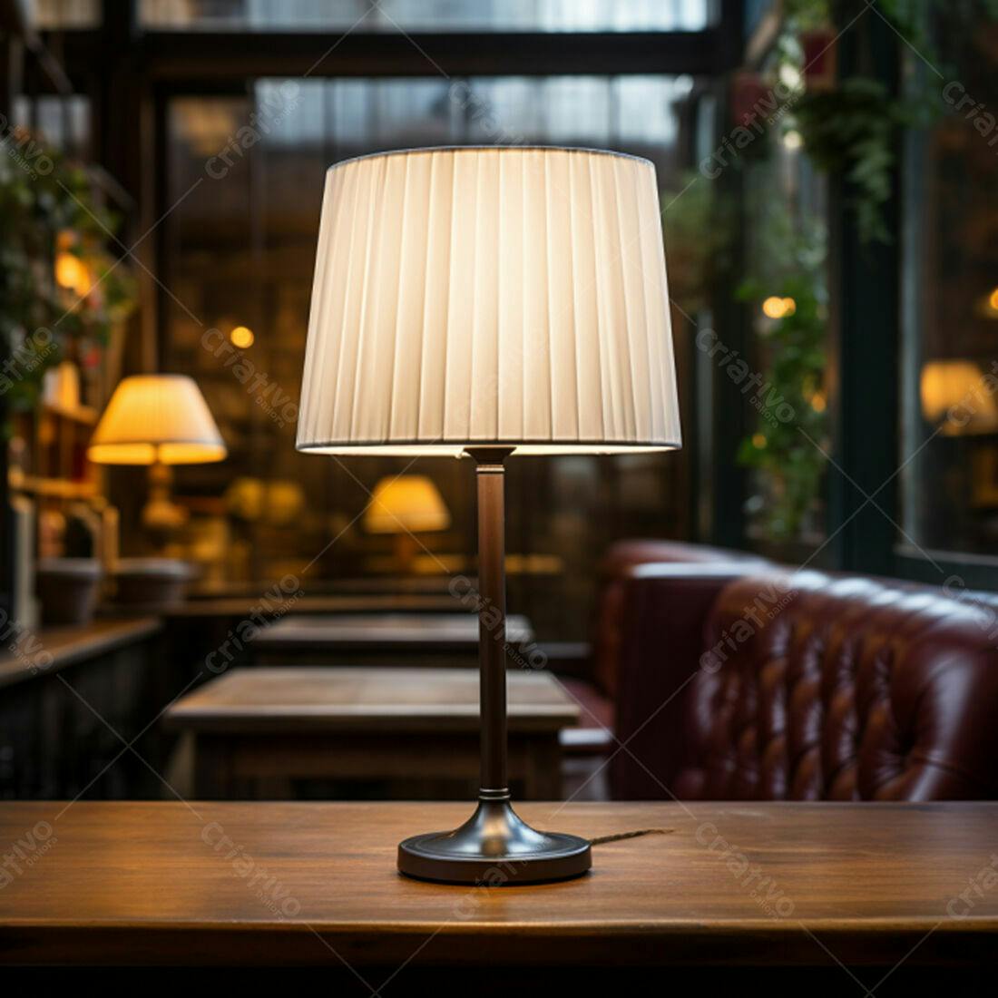Abajur elegante em ambiente aconchegante