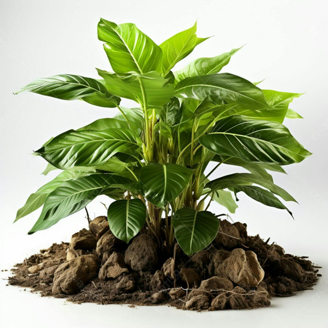 Planta verde em vaso de terra