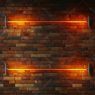 Parede de tijolos background textura com barras neon