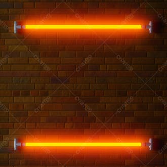 Parede de tijolos background textura e barra neon