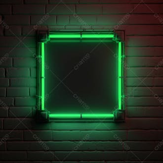 Parede de tijolos background textura com frame neon