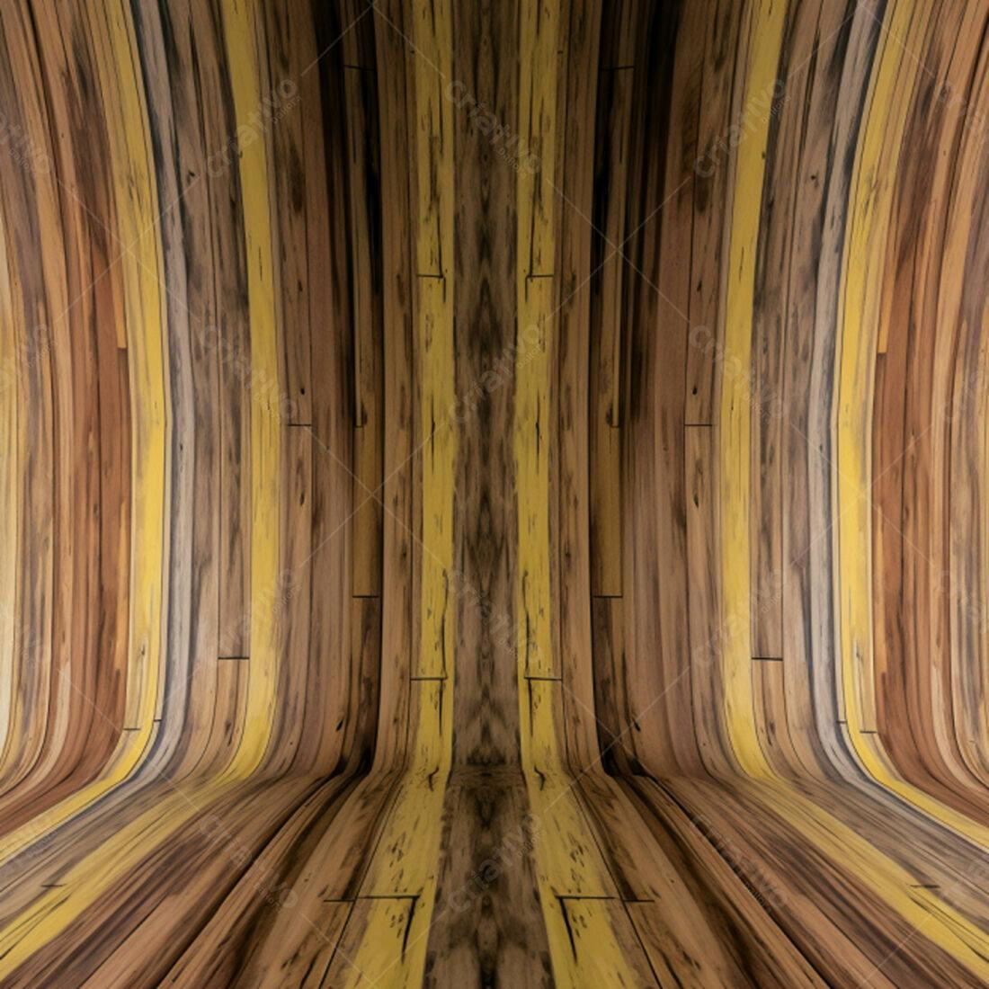 Textura Madeira Curvada Marrom e Amarelo para Fundo
