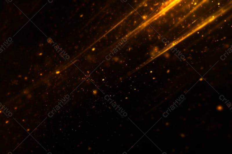 Feixe de luz dourada overlay partículas