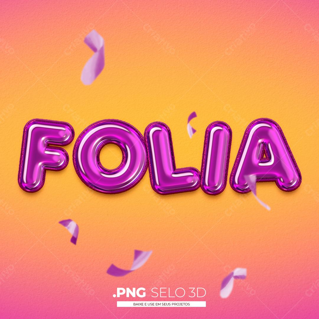 Selo FESTA Folia PNG com fundo transparente