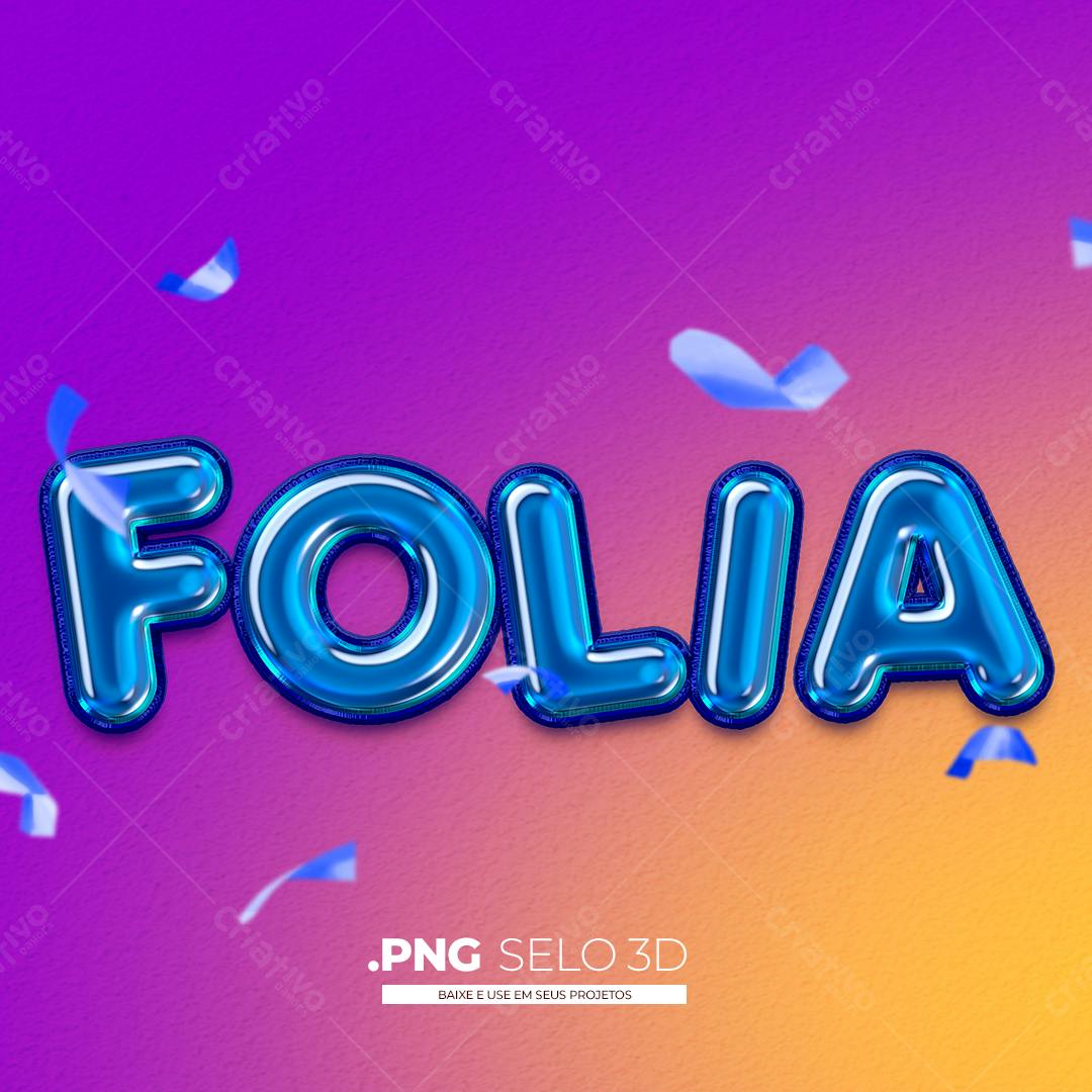 Selo 3D Folia PNG com fundo transparente