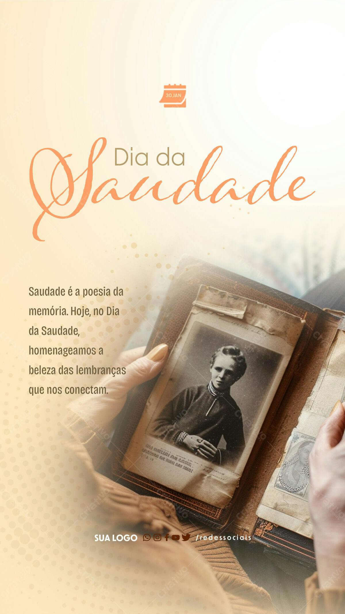 Flyer Dia da Saudade PSD Editável