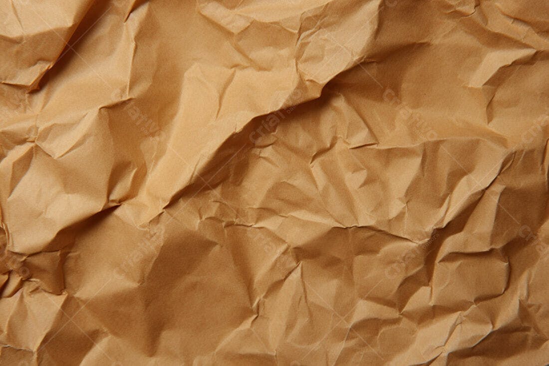 Textura Papel Marrom Amasseado para Fundo