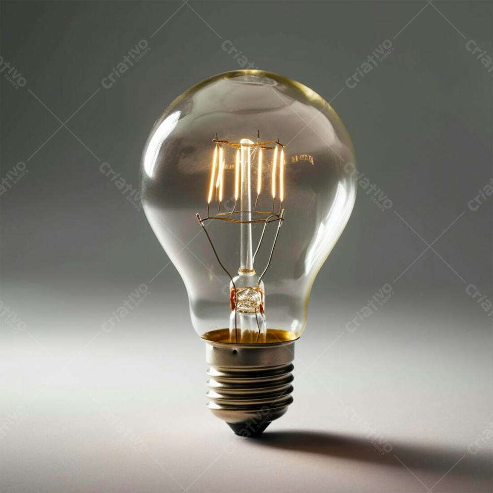 Lampada Sobre Fundo Branco Gerada Por Ia (1)