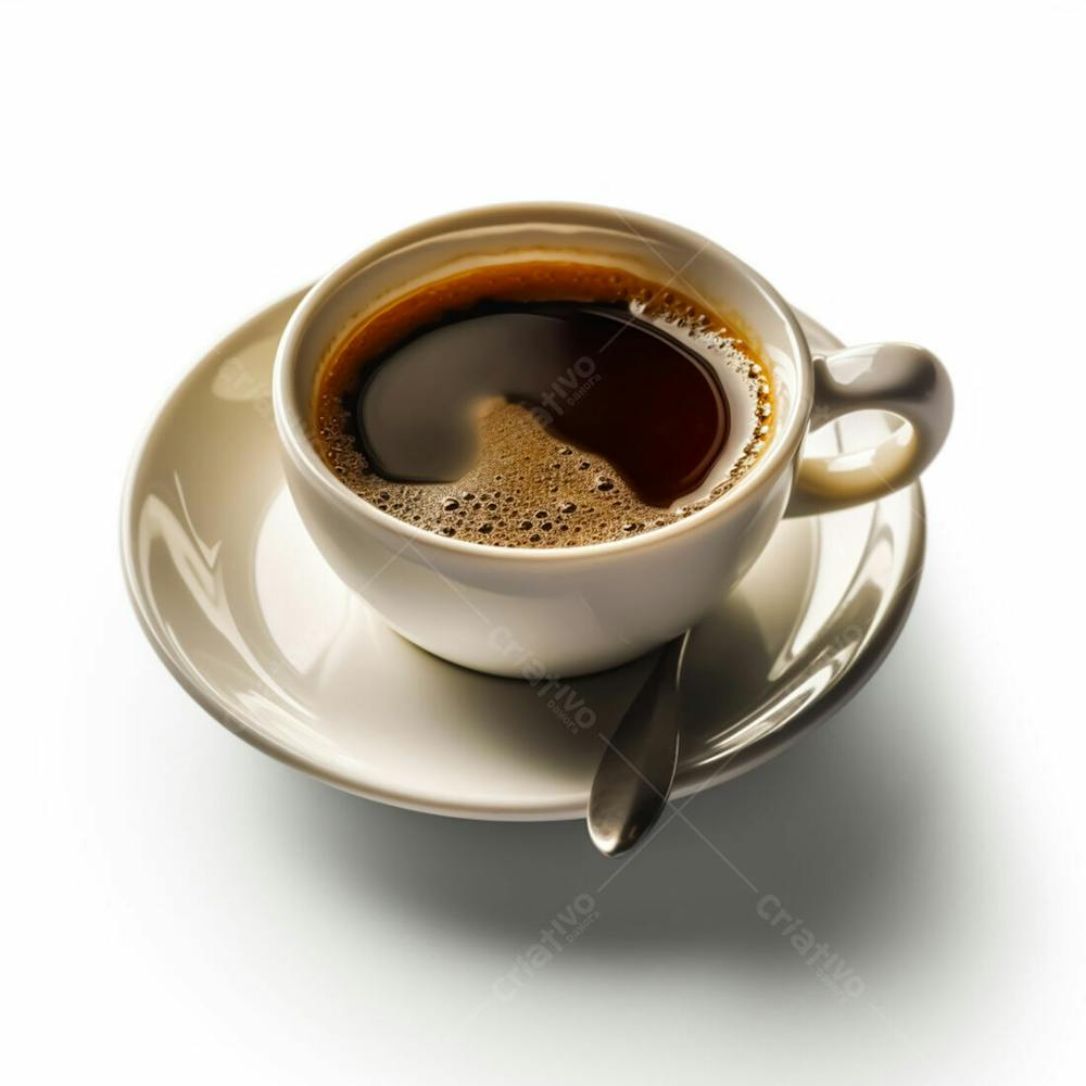 Café Preto Sobre Um Fundo Branco Imagem Ia (1)