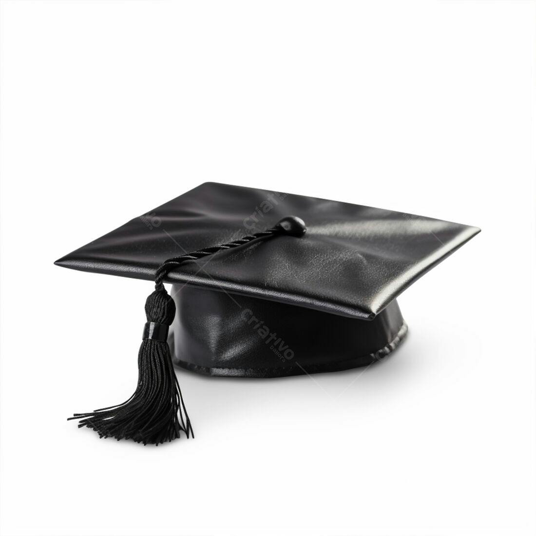 Capelo de formatura preto isolado
