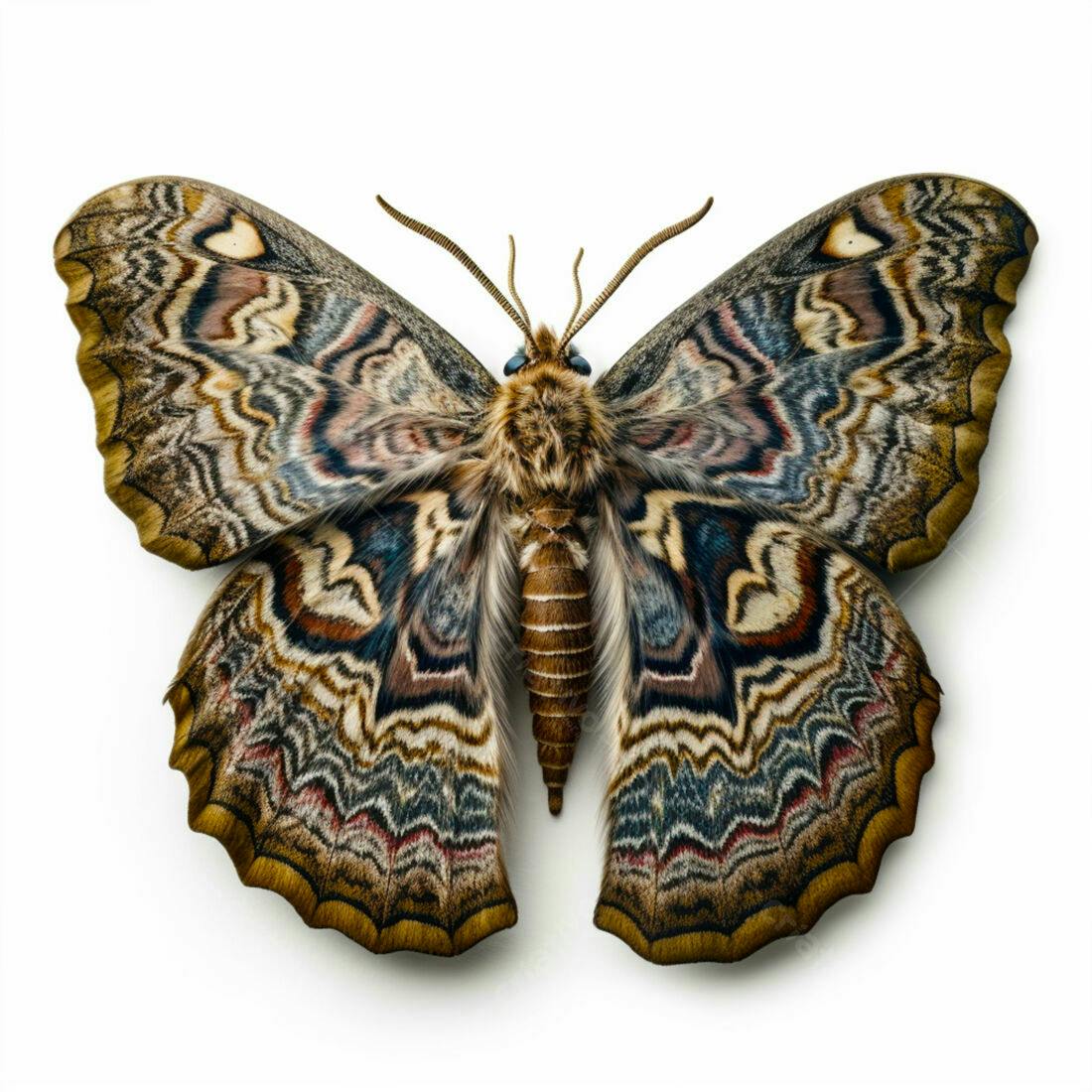 Borboleta com Asas Marrons e Azuis