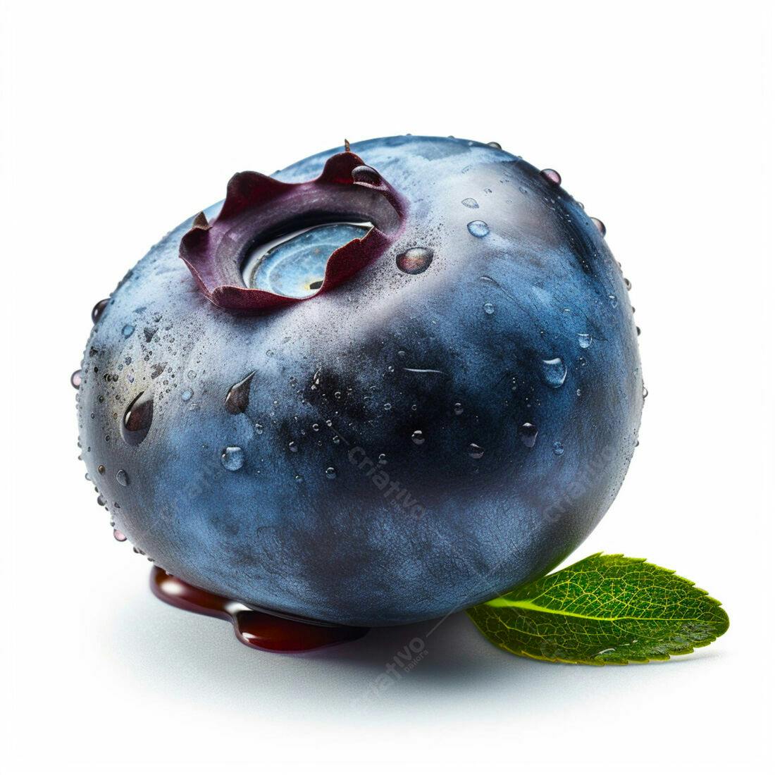 Mirtilo fresco com gotas de água