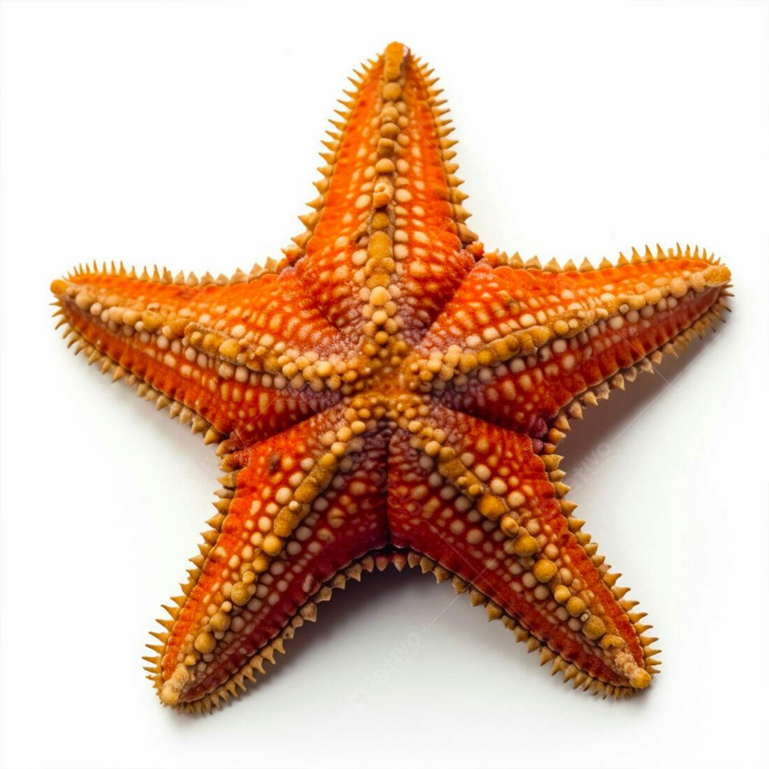 Estrela do mar laranja sobre fundo branco