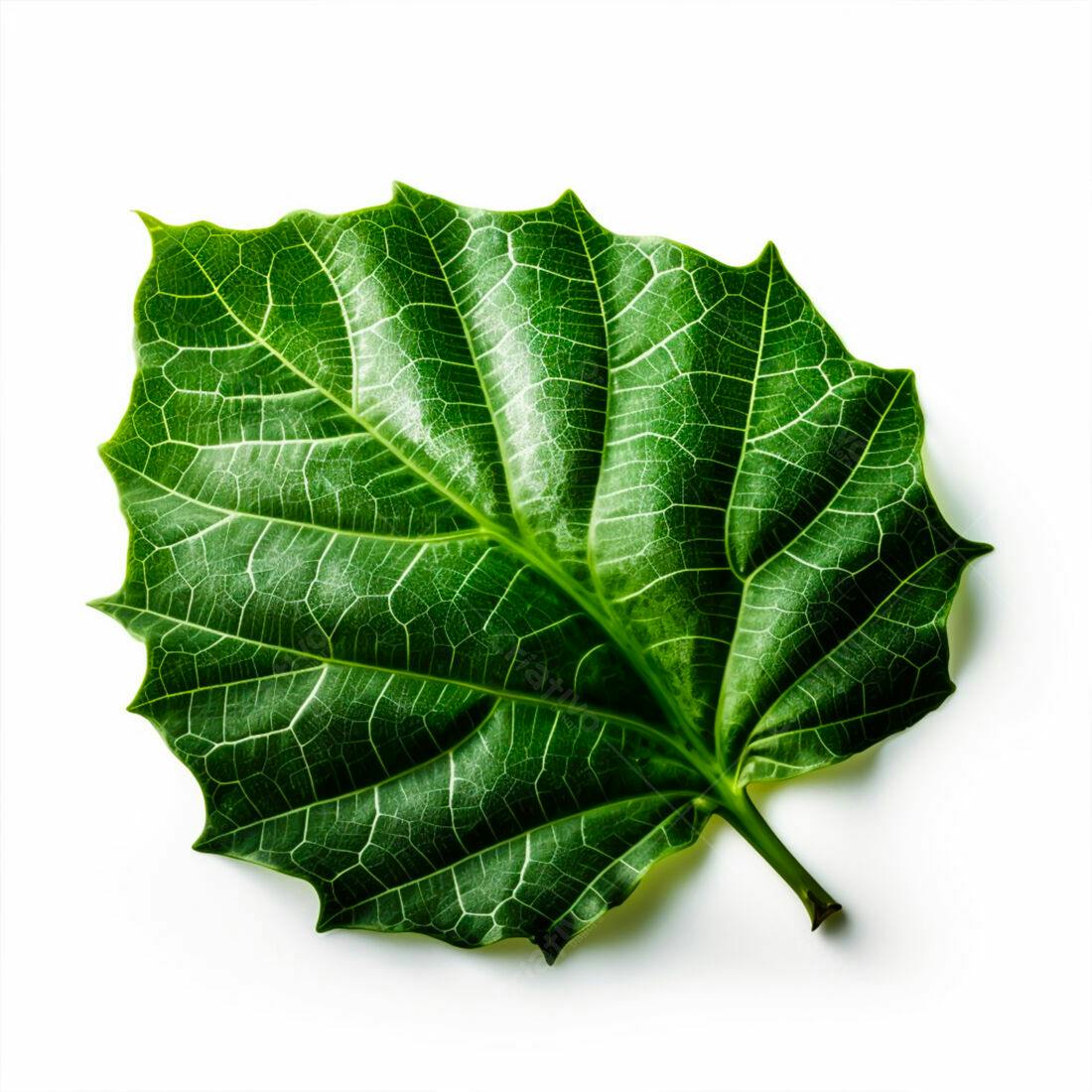 Folha verde escura isolada fundo branco