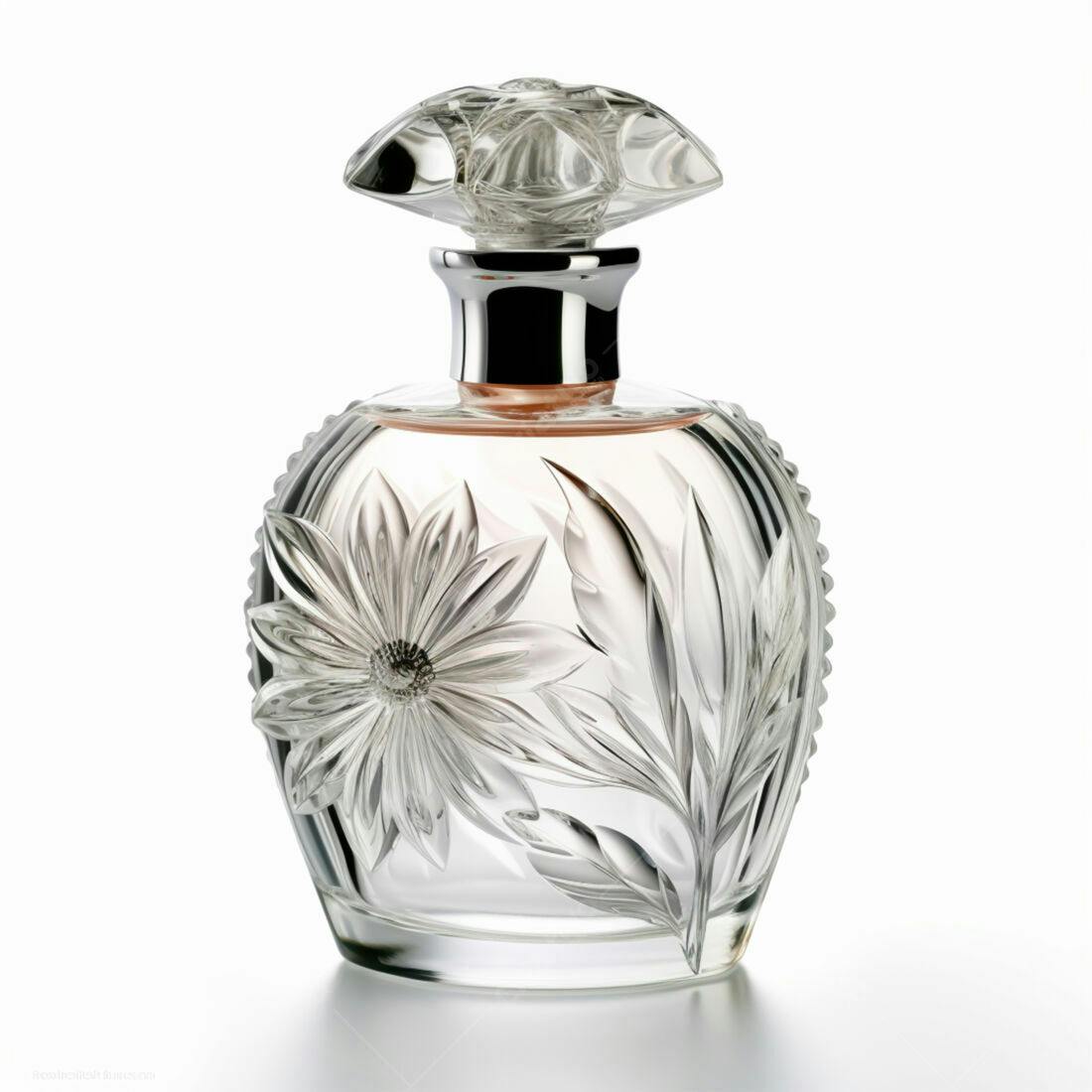 Frasco de Perfume Cristal Flor Gravada