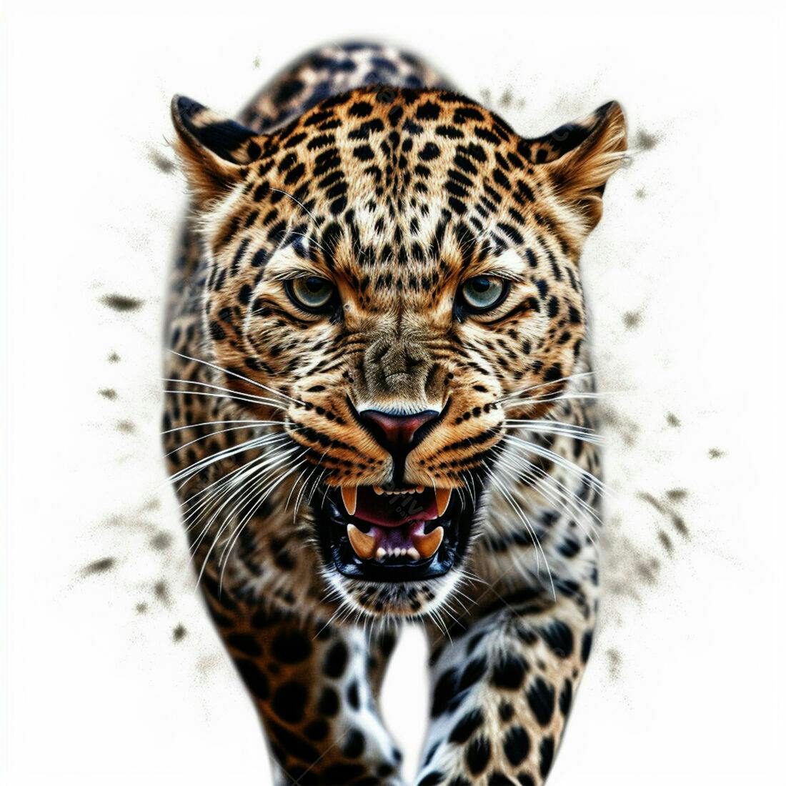 Leopardo Selvagem Rosnando
