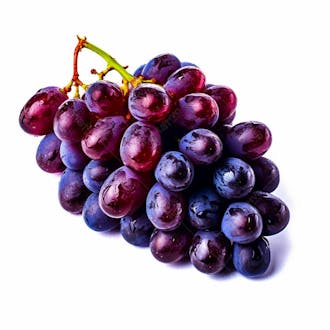 Imagem de um cacho de uvas sobre um fundo branco
