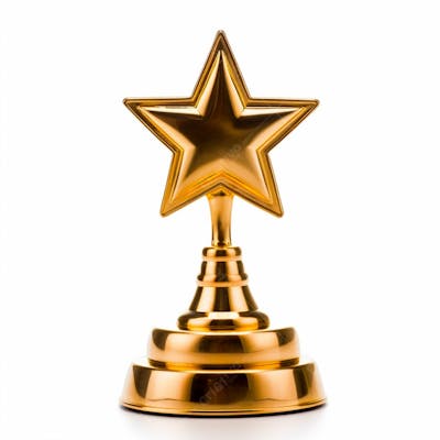 Troféu Com Estrela Sobre Fundo Branco (1)