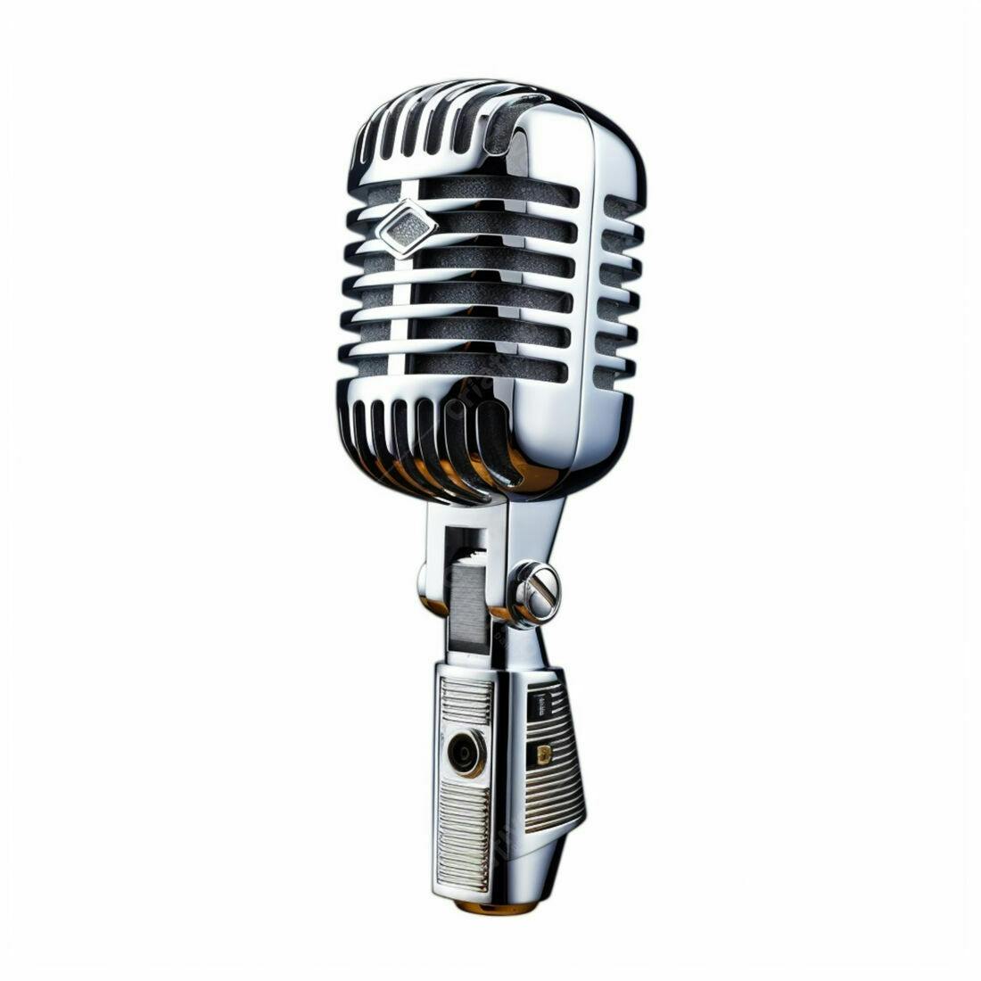 Microfone Vintage Cromado Estúdio Música