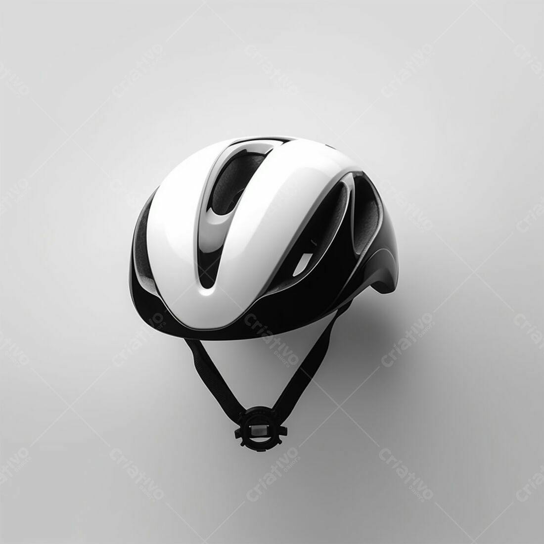 Capacete de Bicicleta Preto e Branco