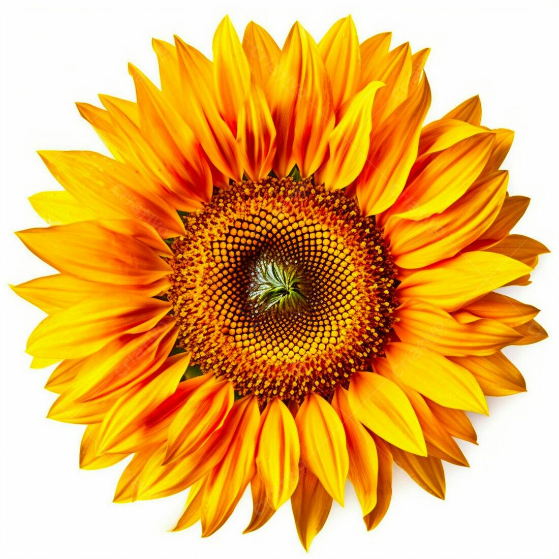 Girassol amarelo vibrante fundo branco