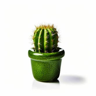 Cactus no pote sobre fundo branco