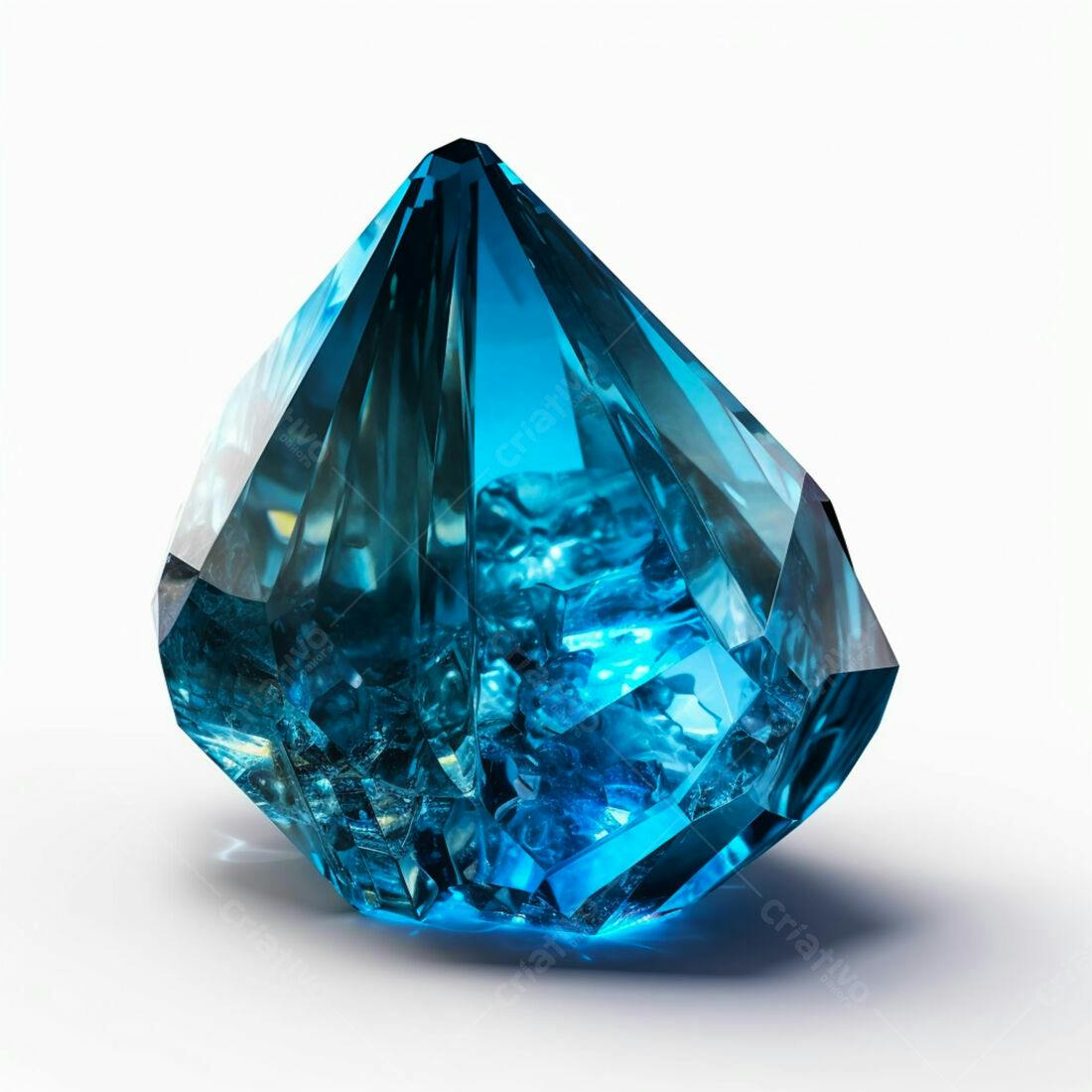 Cristal azul brilhante facetado