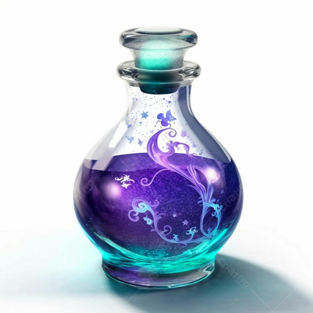 Frasco de Poção Mágica Roxa e Azul