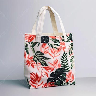 Bolsa Ecológica Florida Sobre Fundo Branco (1)